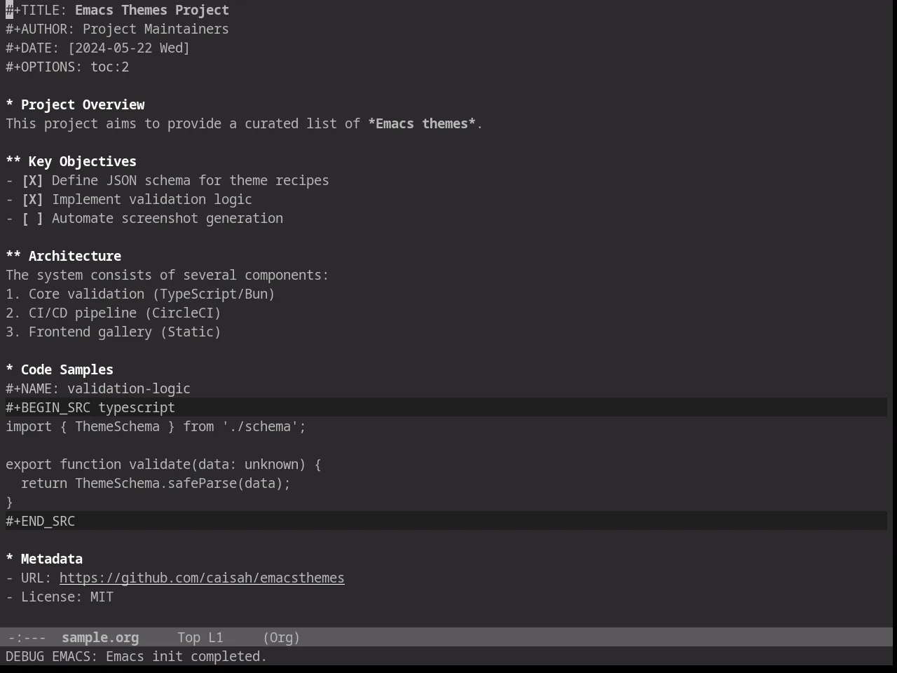 Darkless Theme in org-mode