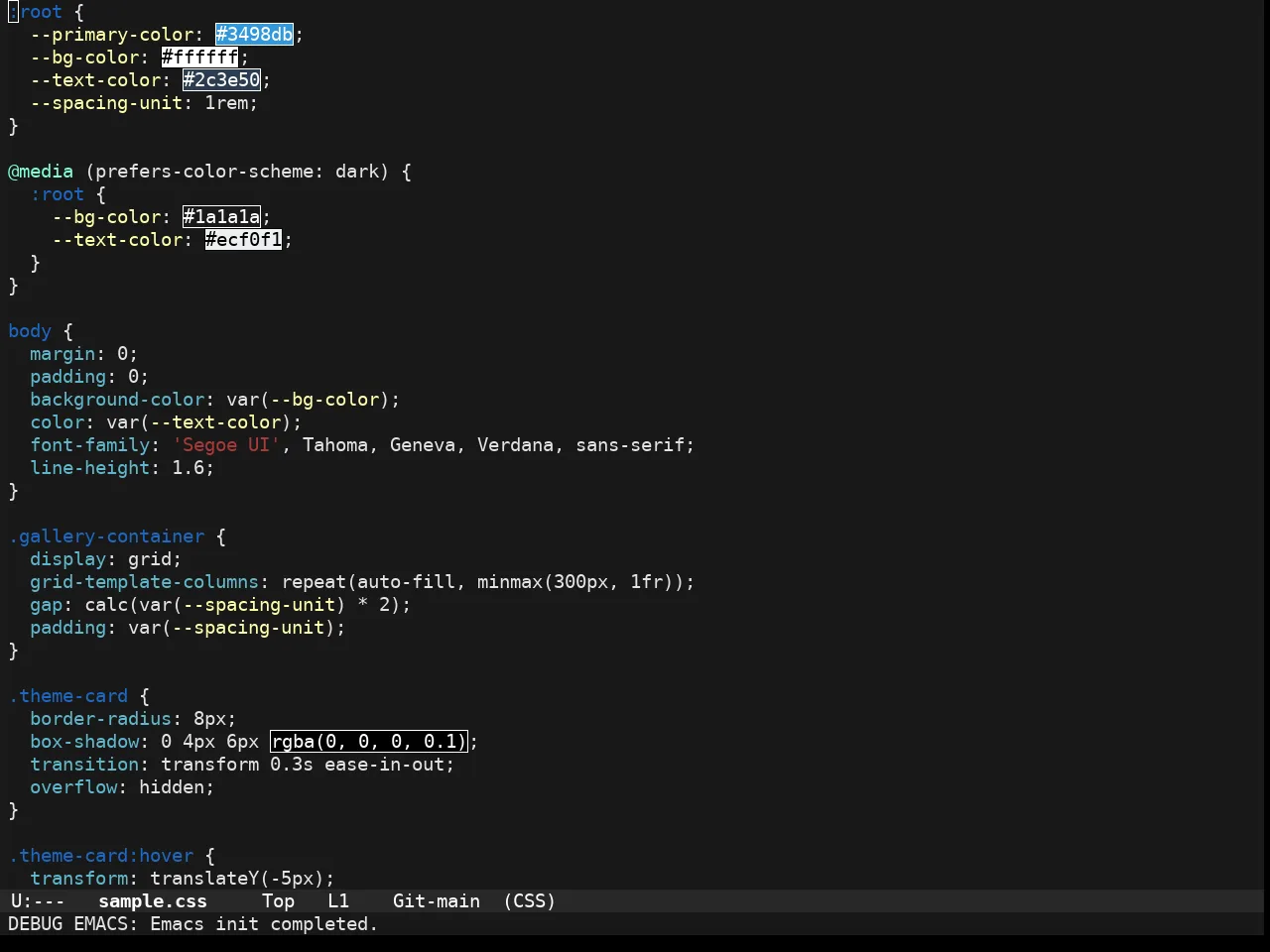 Darkmine Theme in css-mode