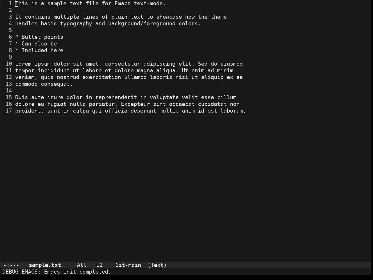 Darkmine Theme in text-mode