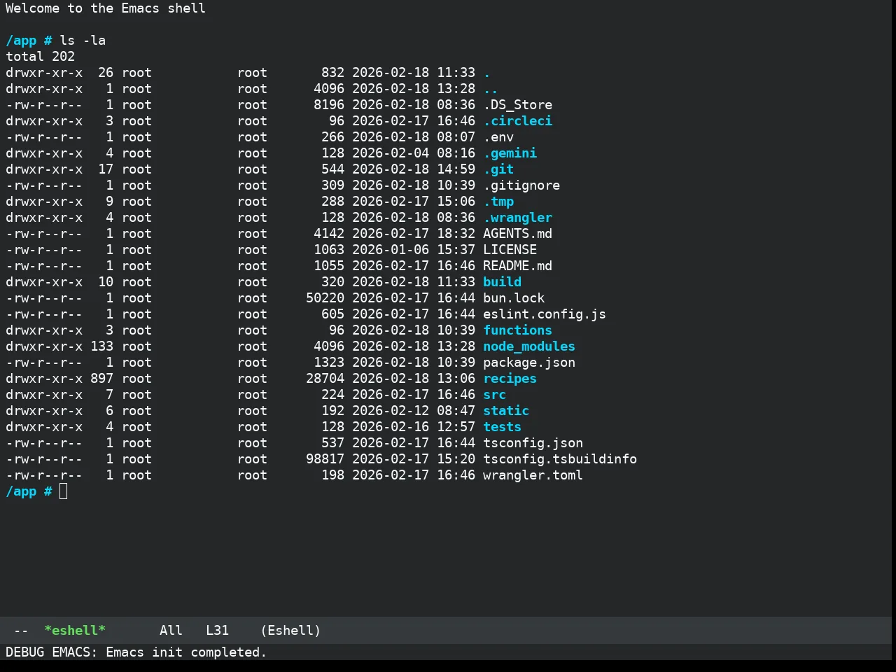 Darkokai Theme in eshell