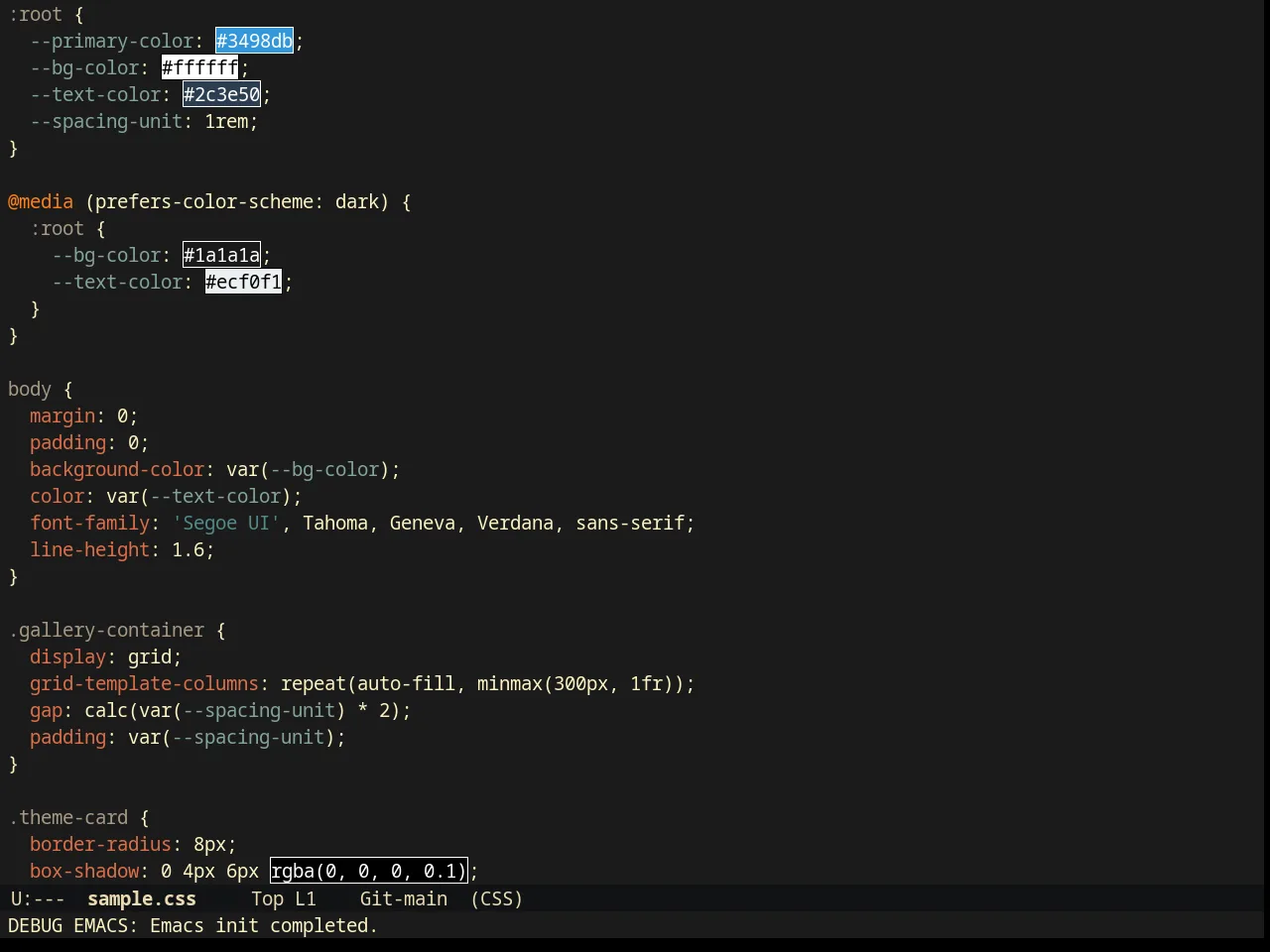 Darktooth Dark Theme in css-mode