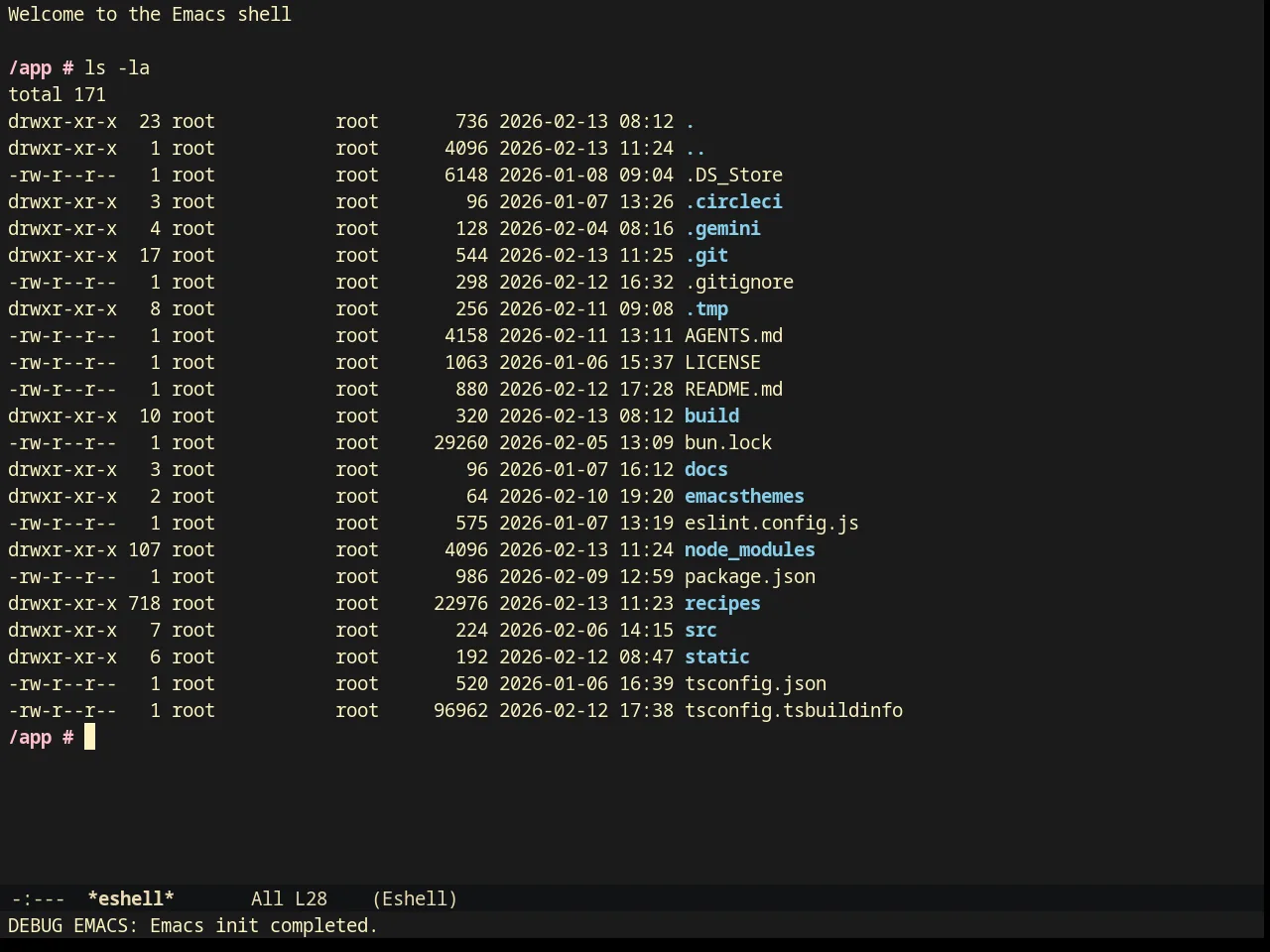 Darktooth Dark Theme in eshell