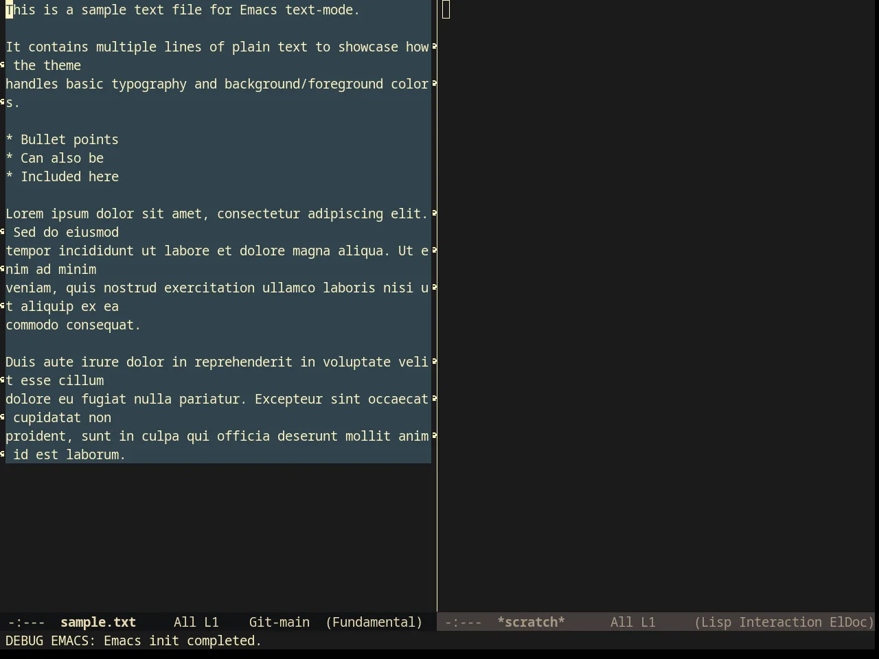 Darktooth Dark Theme in fundamental-mode