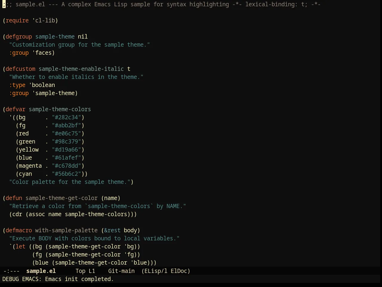 Darktooth Darker Theme in emacs-lisp-mode