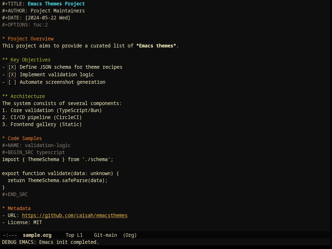 Darktooth Darker Theme in org-mode