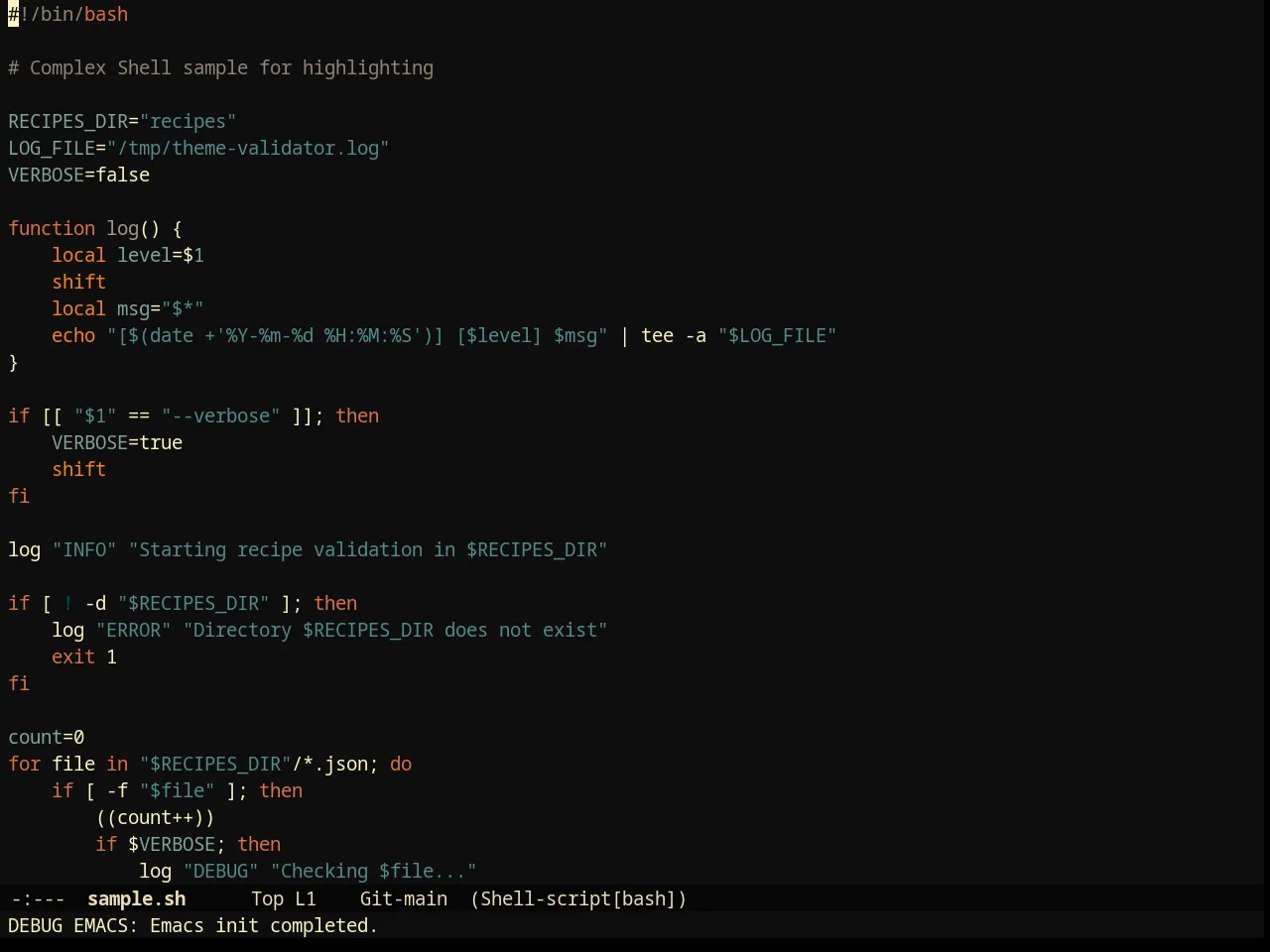 Darktooth Darker Theme in sh-mode