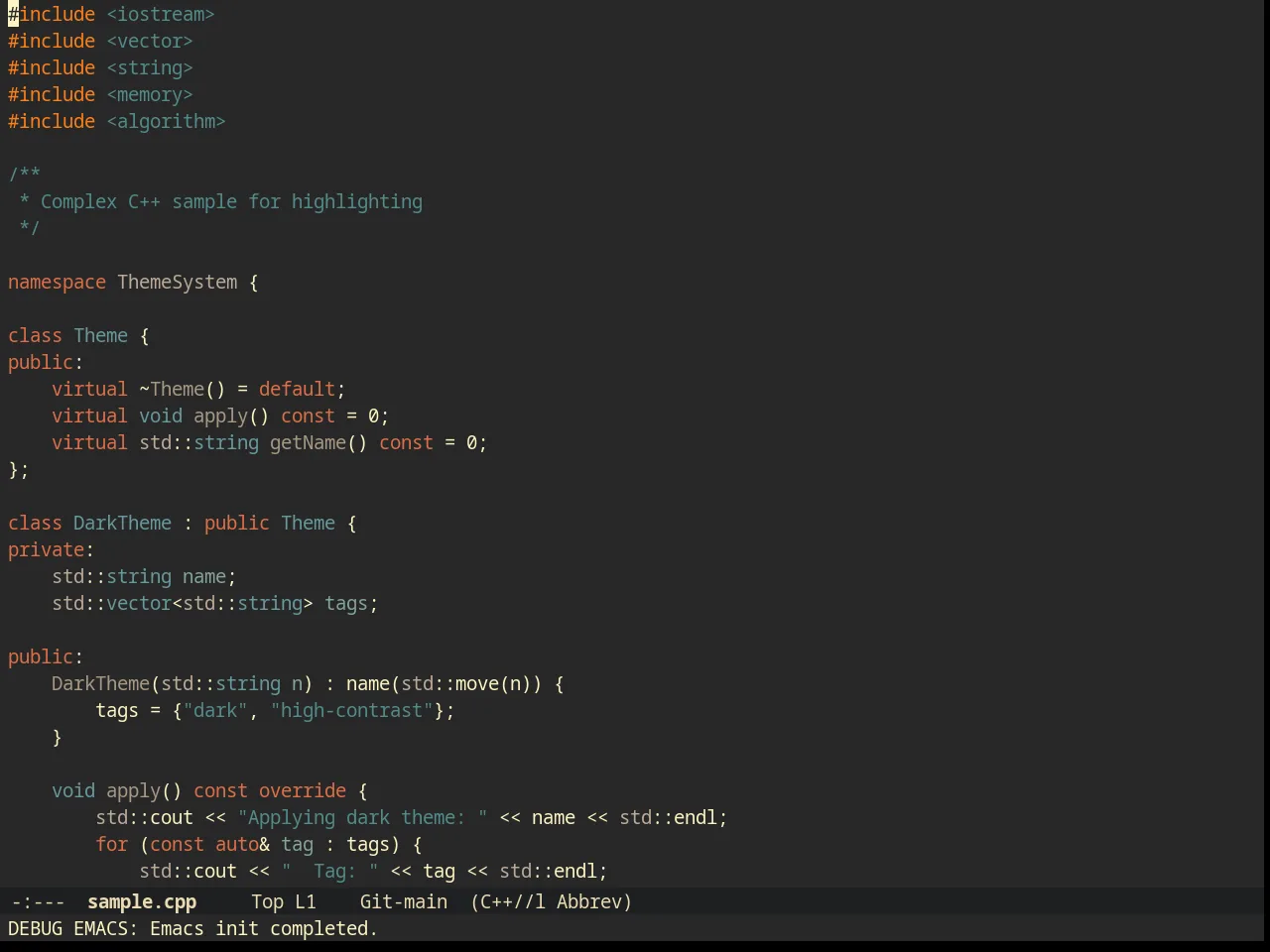 Darktooth Theme in c++-mode