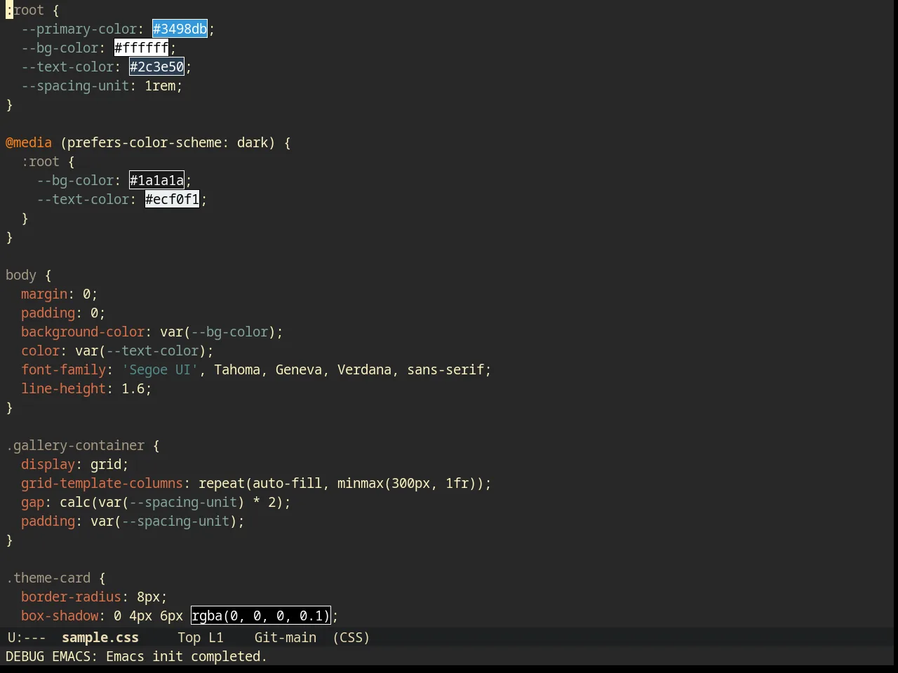 Darktooth Theme in css-mode