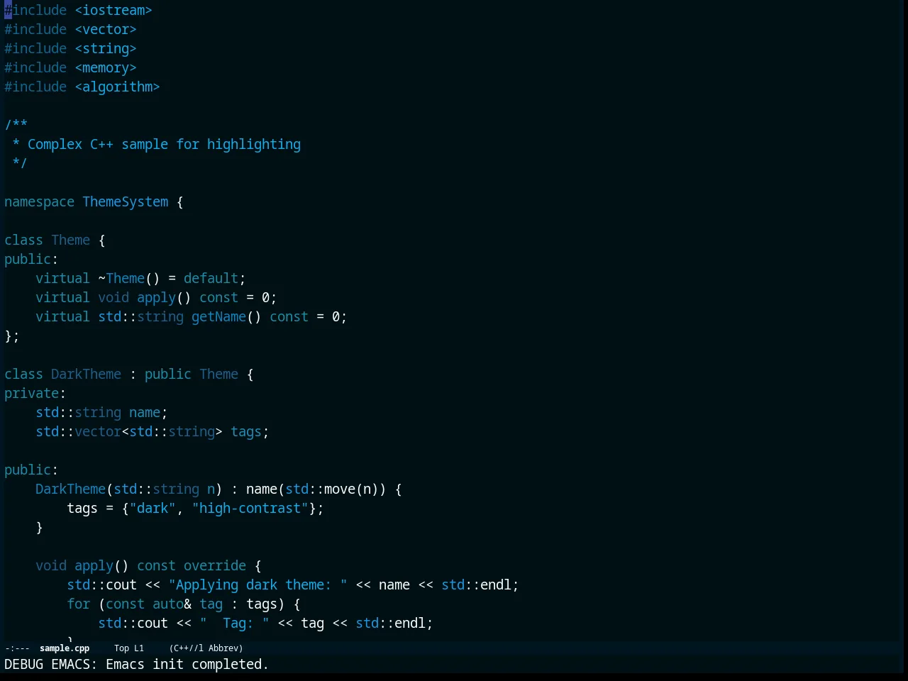 Deep Thought Theme in c++-mode