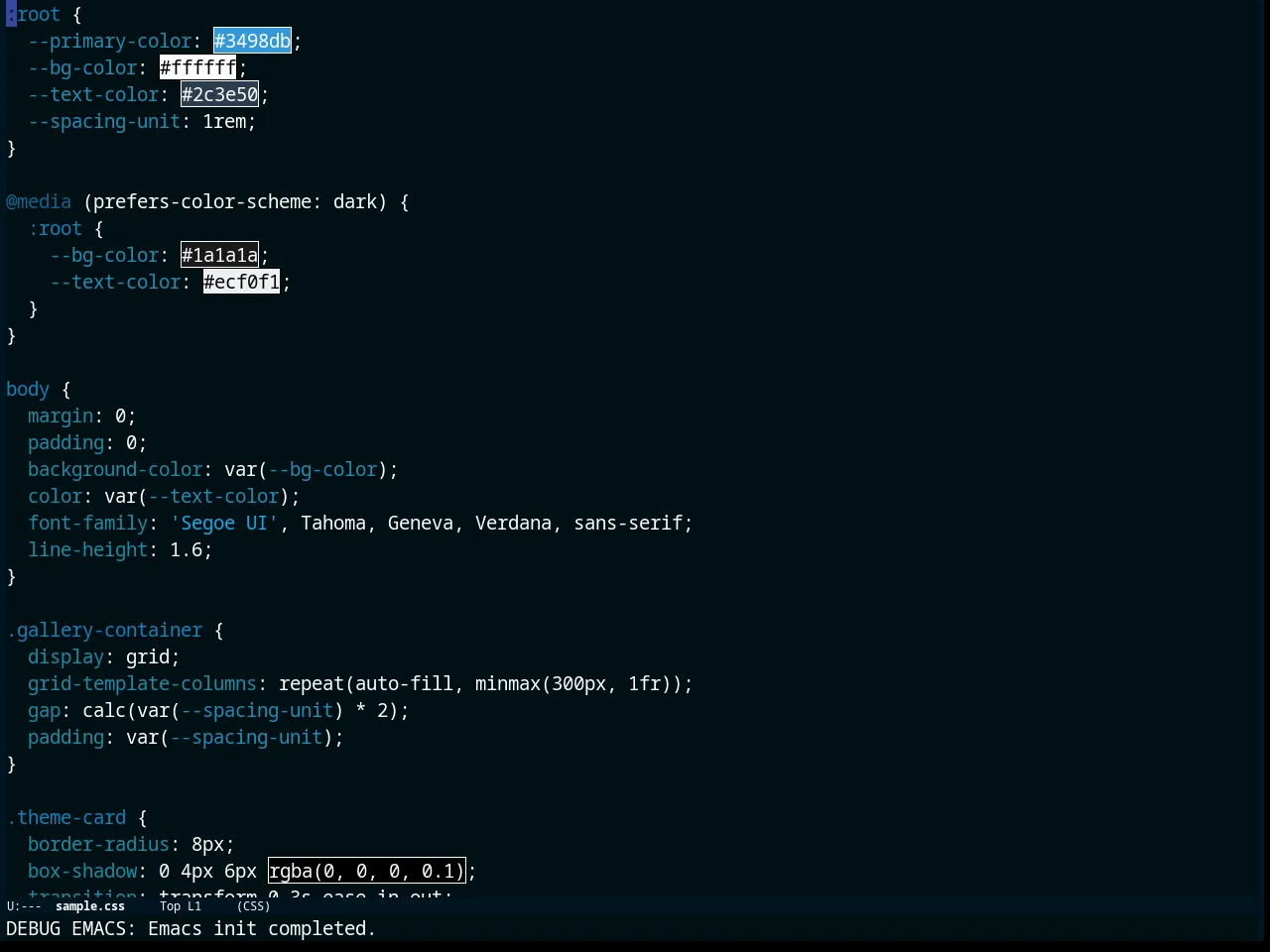 Deep Thought Theme in css-mode