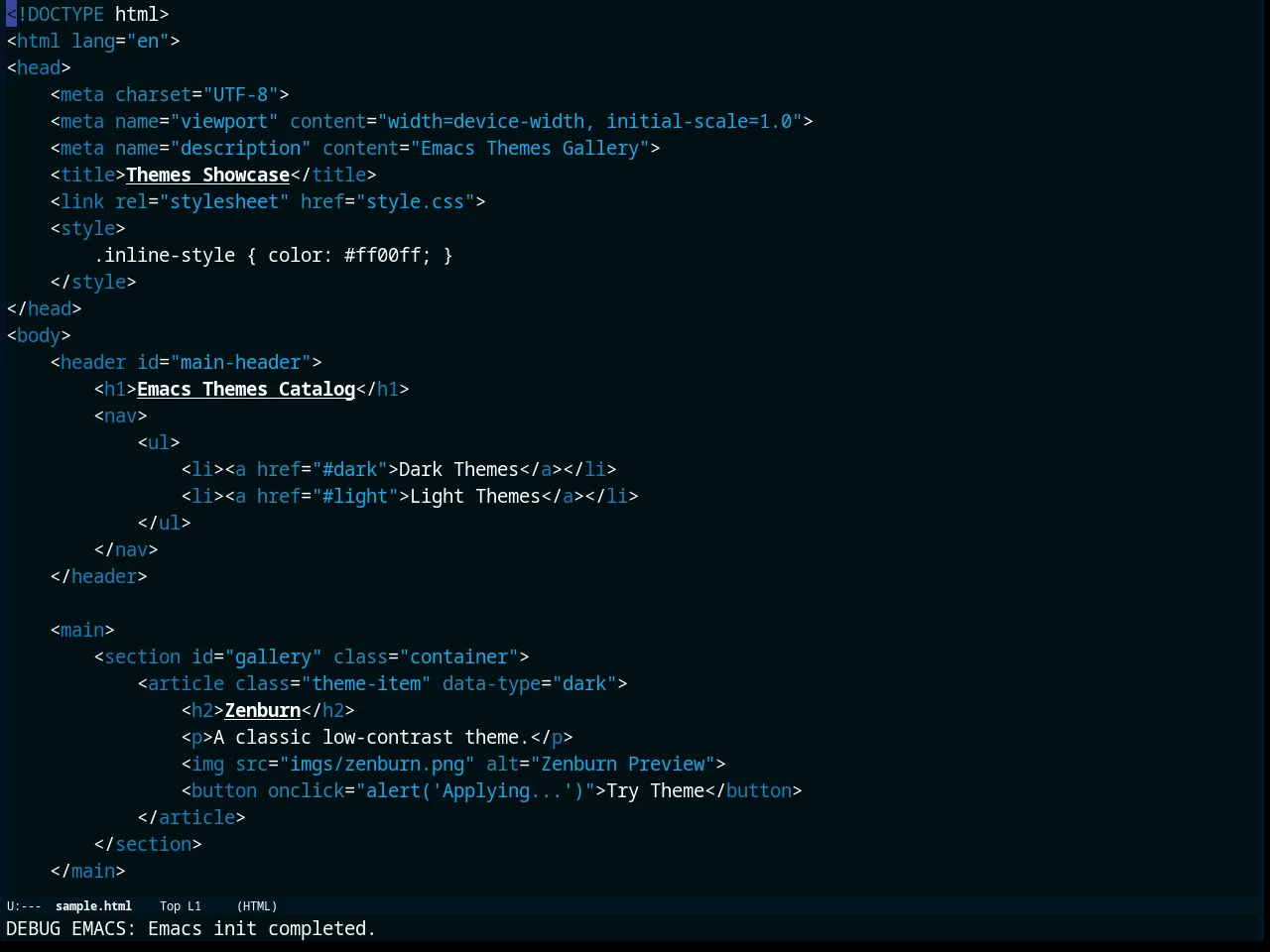 Deep Thought Theme in html-mode