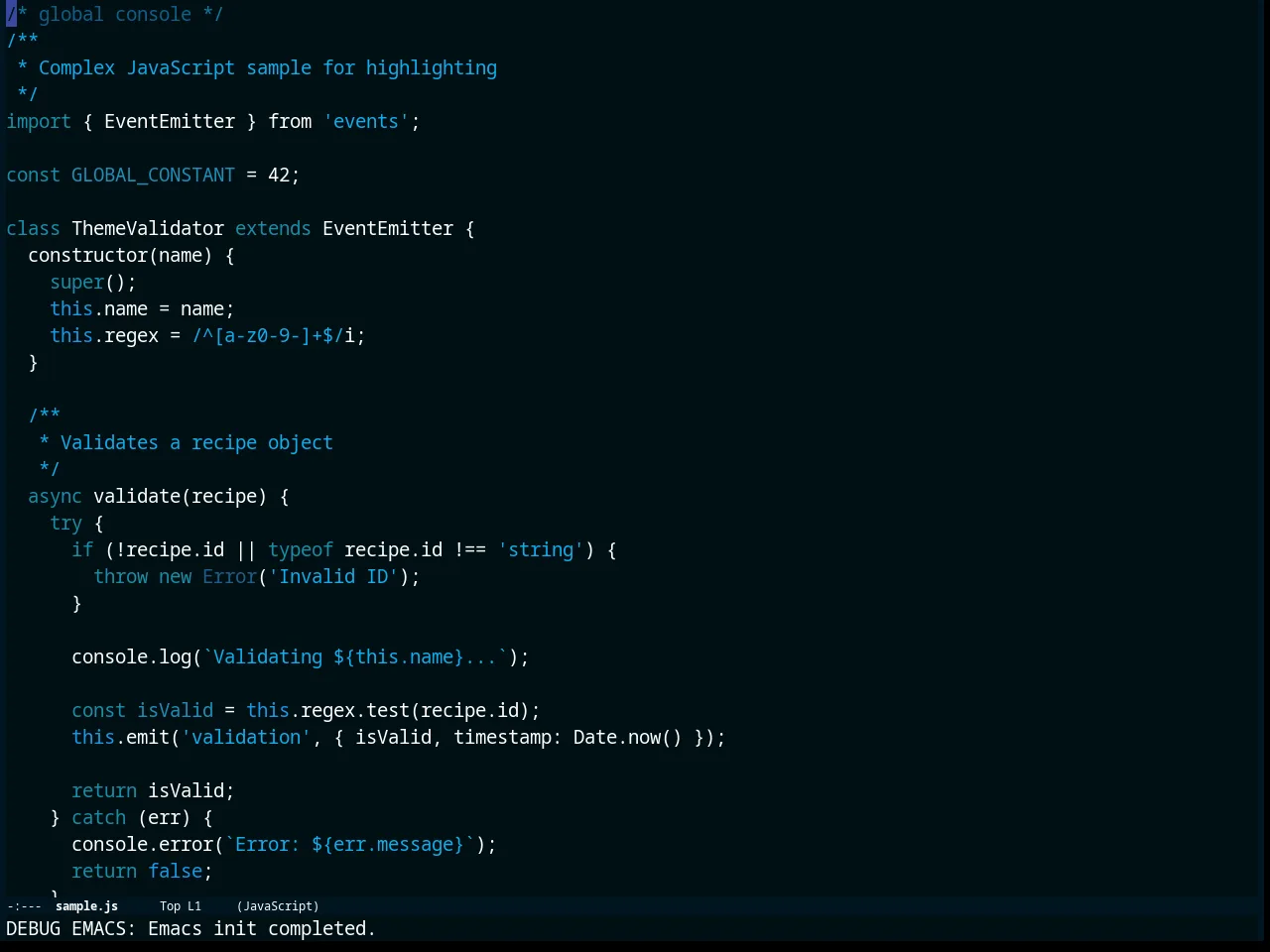 Deep Thought Theme in javascript-mode