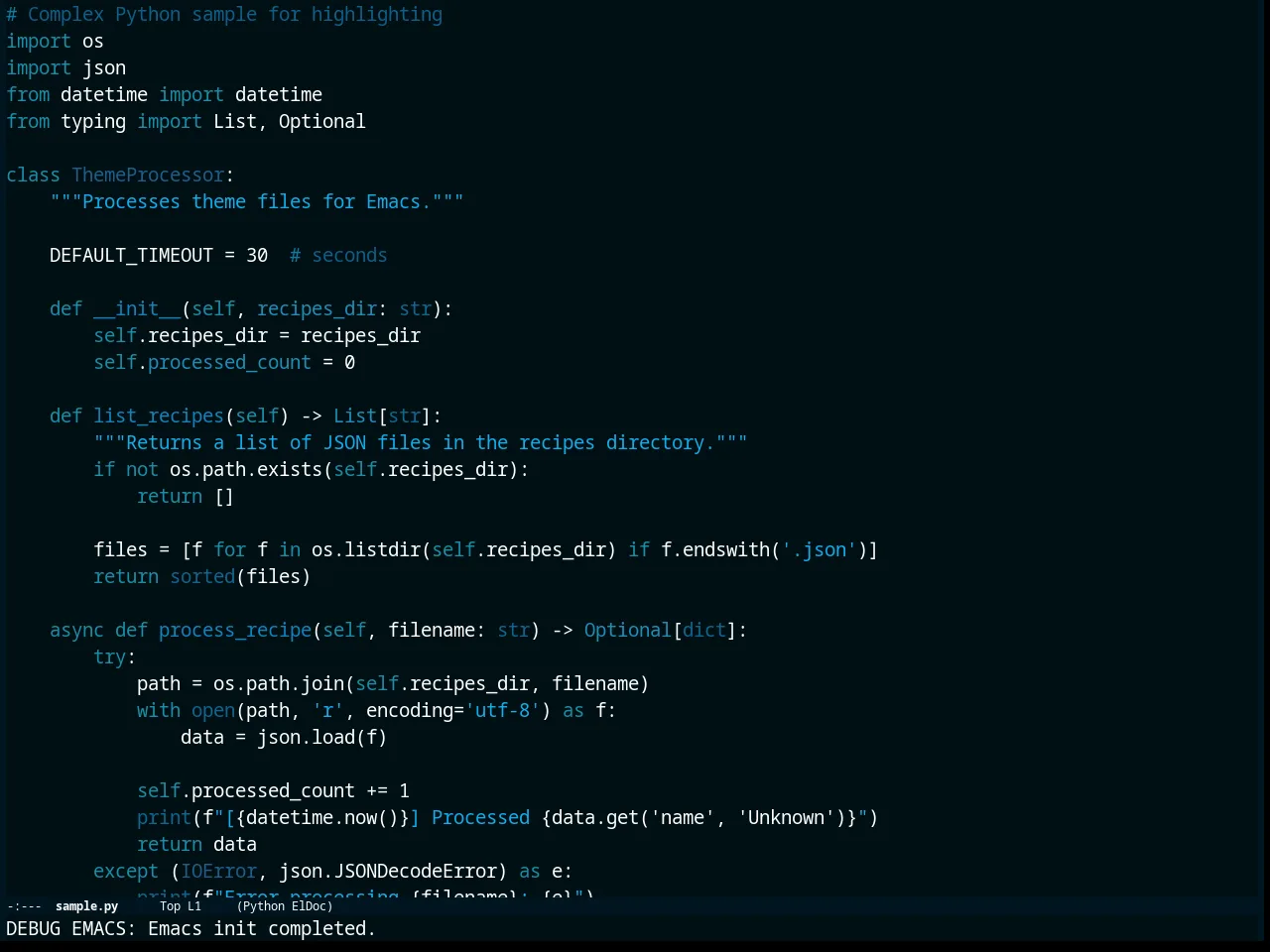 Deep Thought Theme in python-mode
