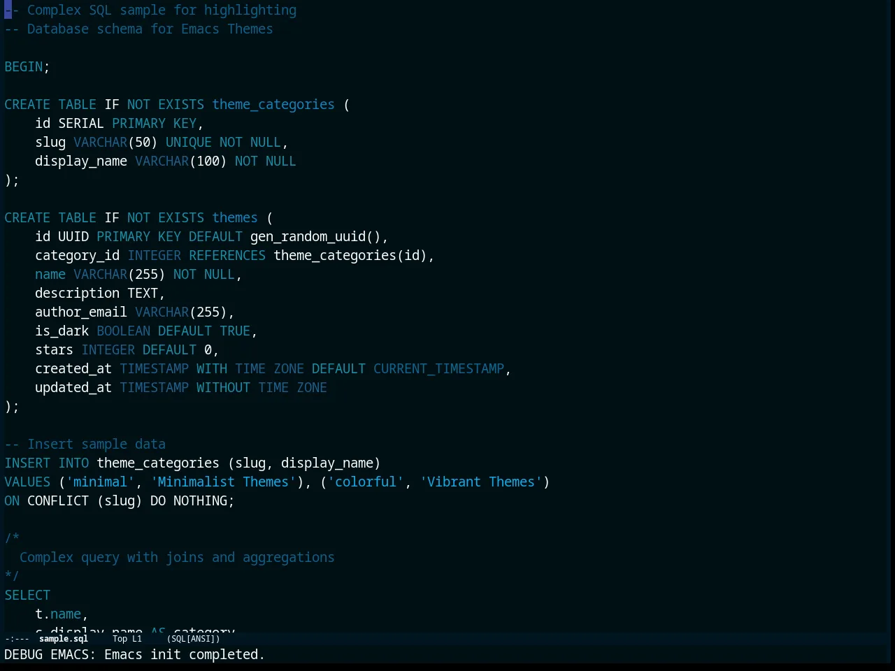 Deep Thought Theme in sql-mode