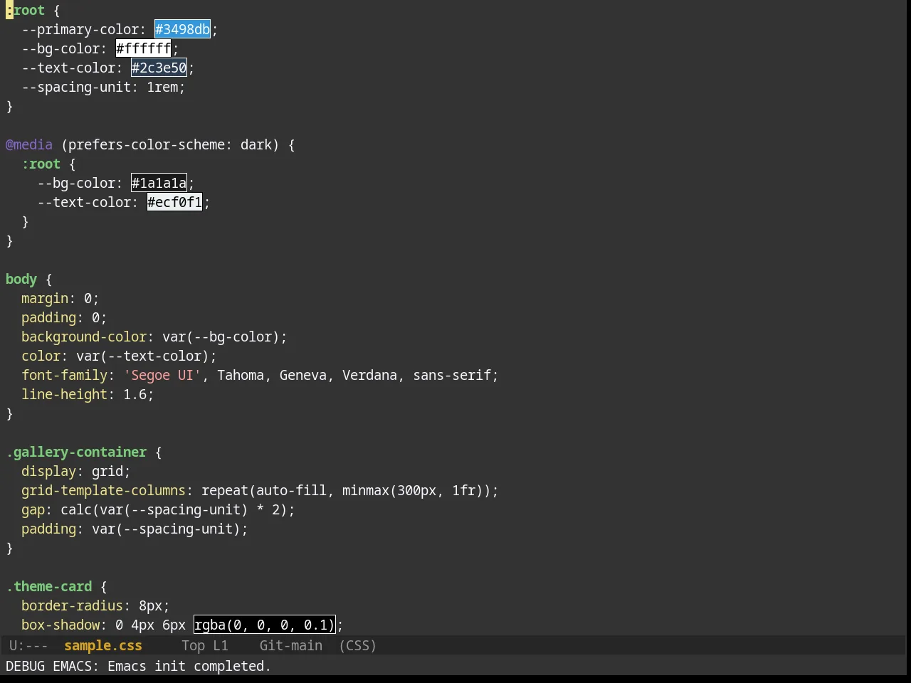 Desert Theme in css-mode