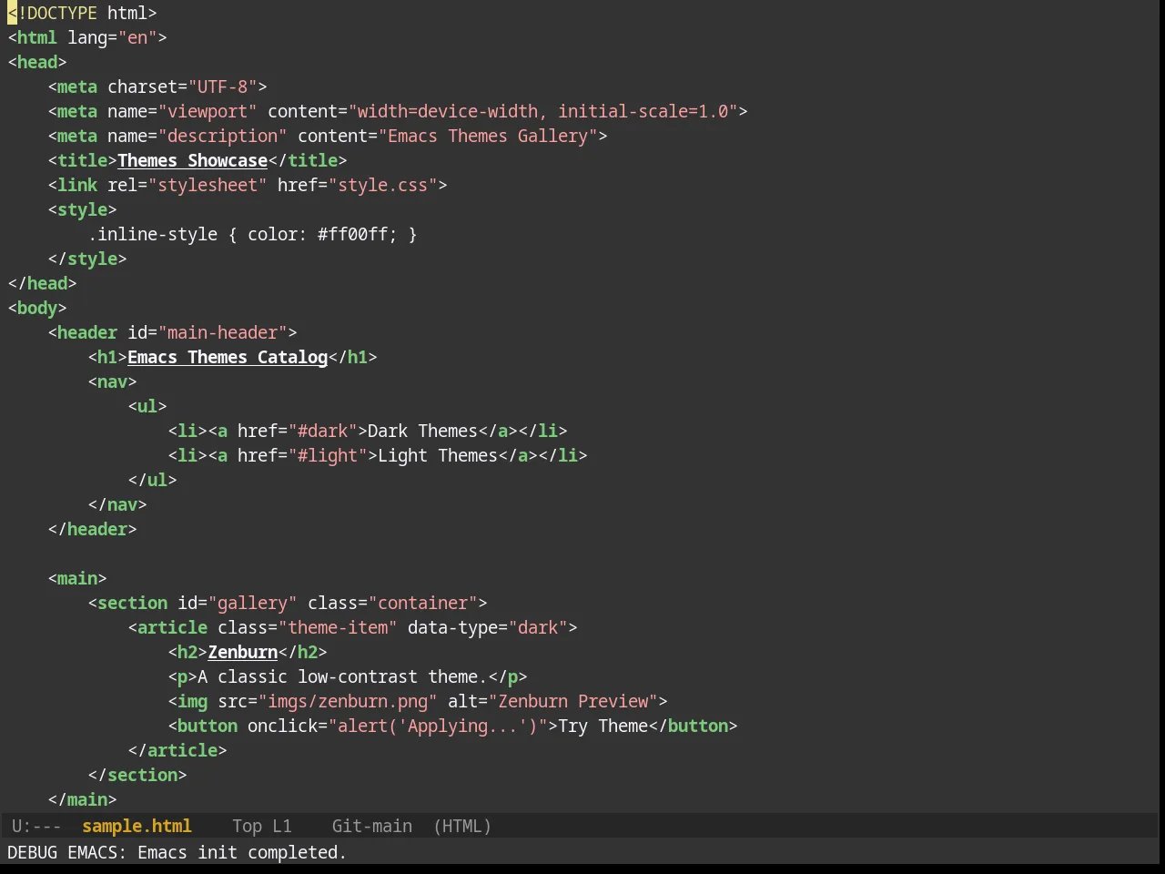 Desert Theme in html-mode