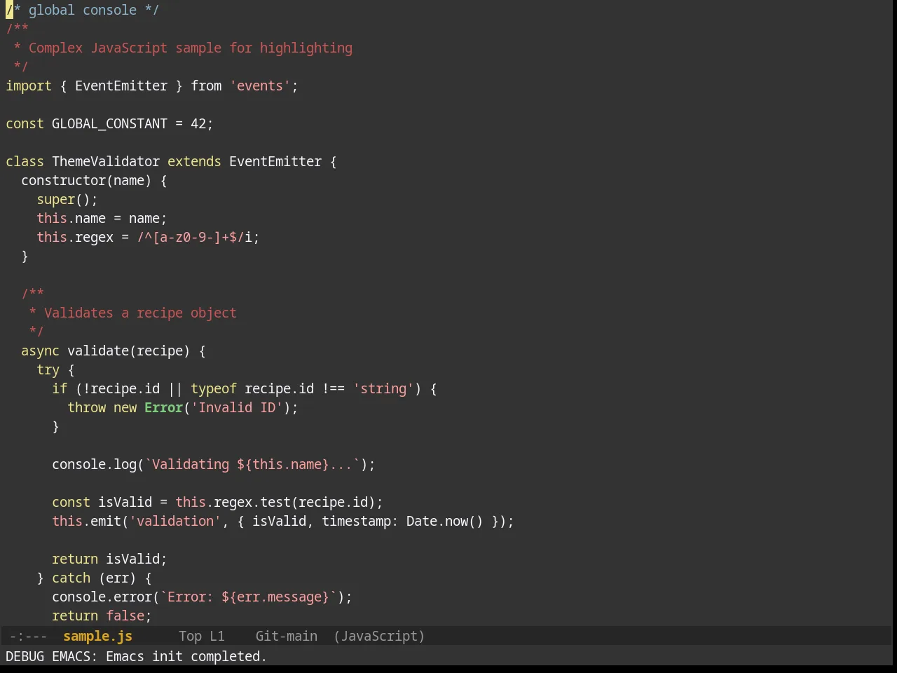 Desert Theme in javascript-mode