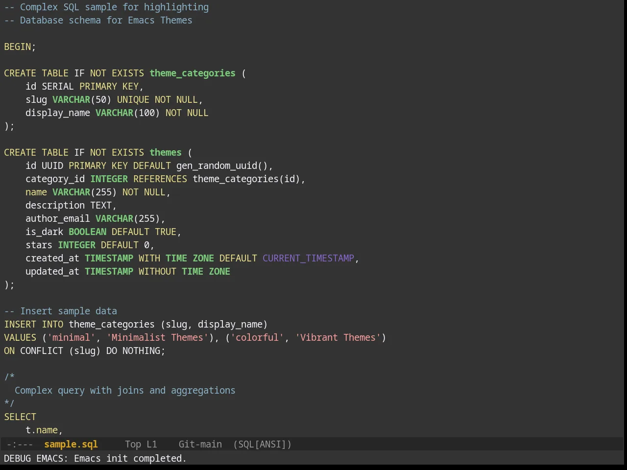 Desert Theme in sql-mode