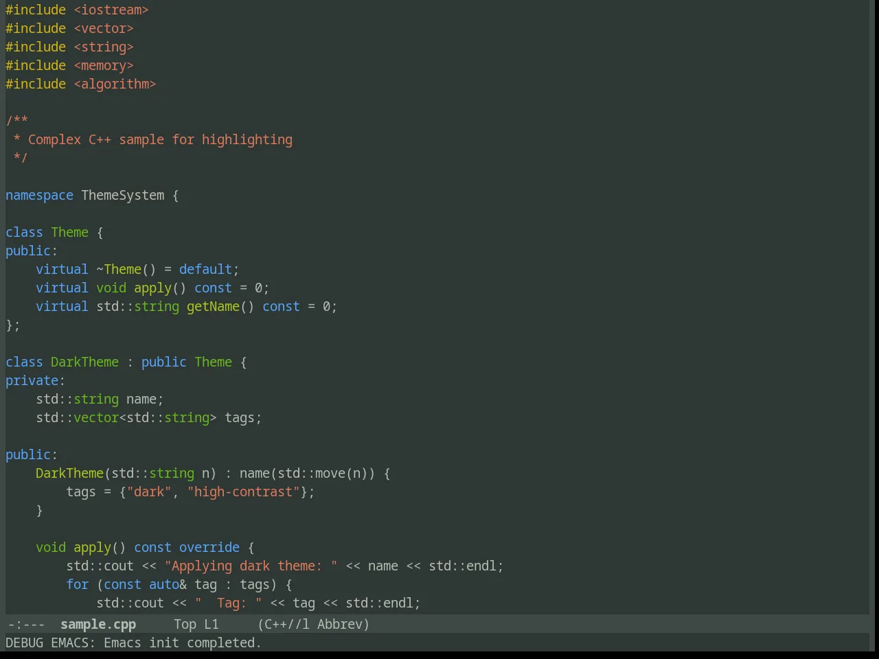 Deviant Theme in c++-mode