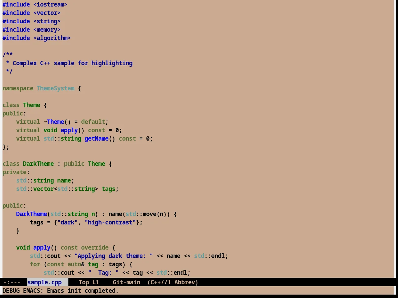 Digital Ofs1 Theme in c++-mode