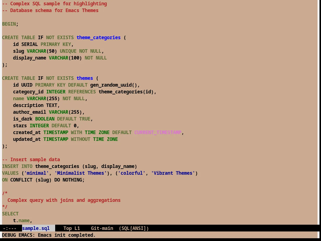 Digital Ofs1 Theme in sql-mode