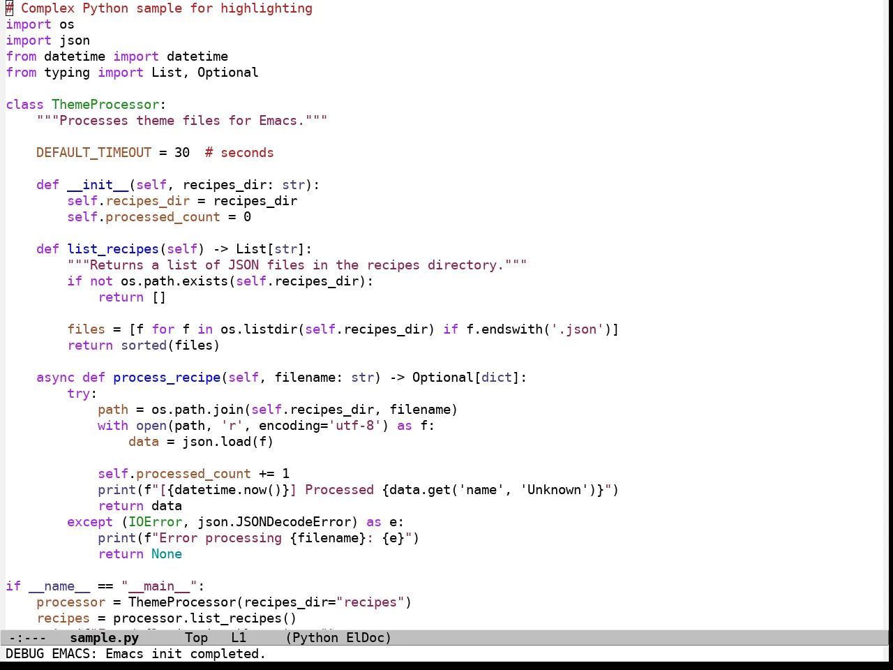 Dir Treeview Themes Hortensia Theme in python-mode