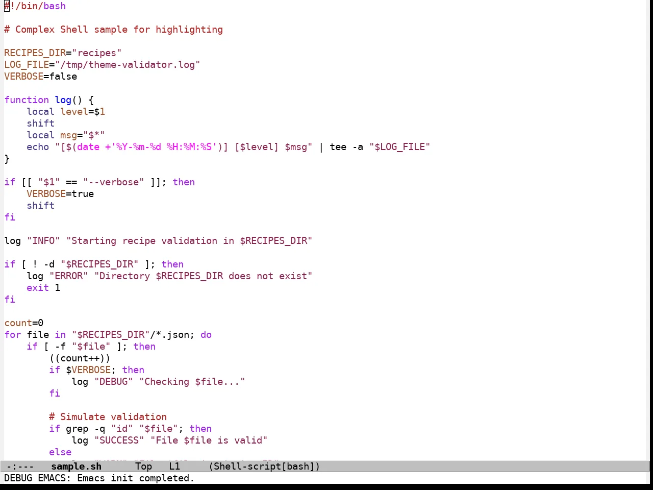 Dir Treeview Themes Hortensia Theme in sh-mode