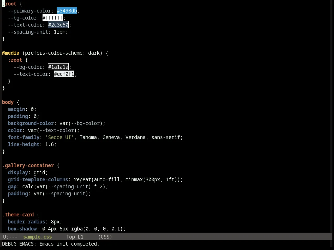 Distinguished Theme in css-mode