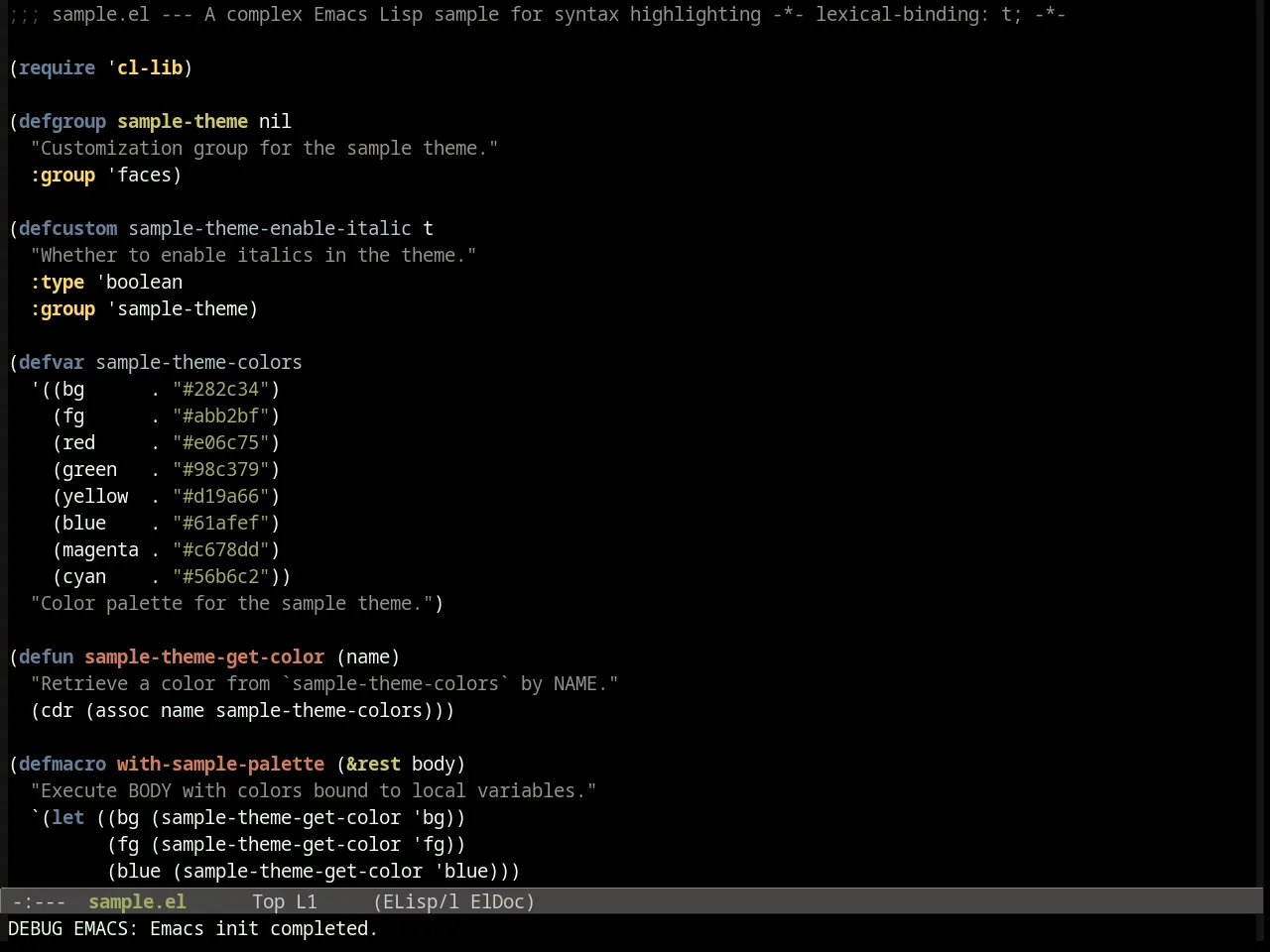 Distinguished Theme in emacs-lisp-mode