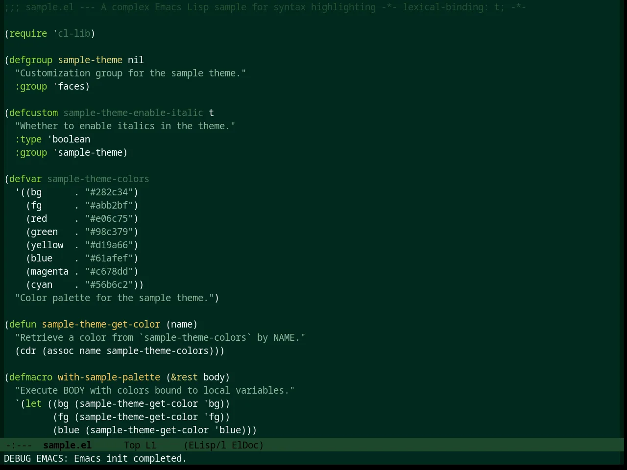 Django Theme in emacs-lisp-mode