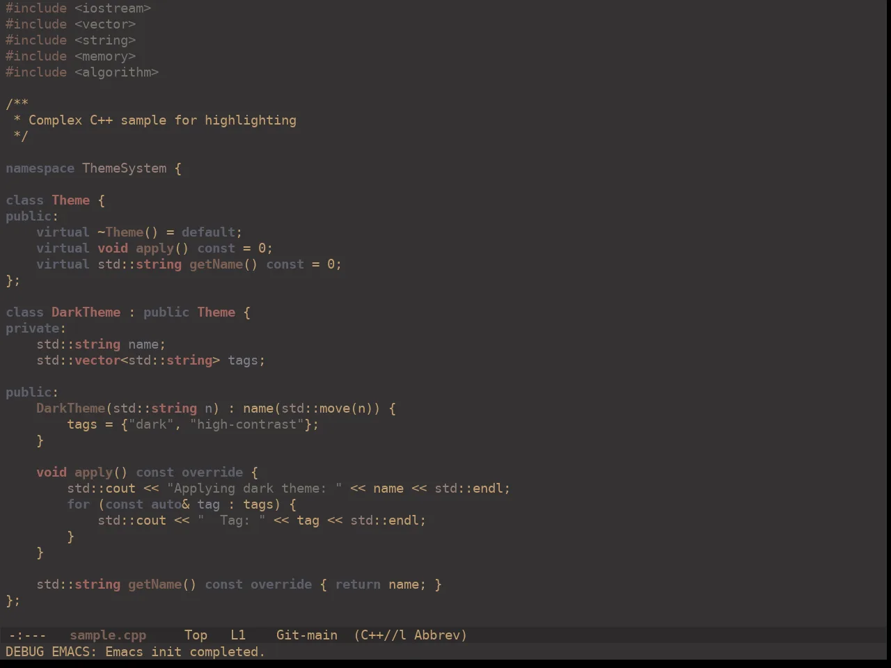 Ewal Dkeg 5725 Theme in c++-mode