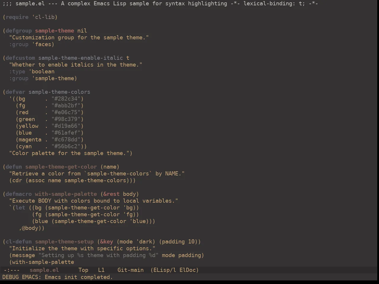 Ewal Dkeg 5725 Theme in emacs-lisp-mode
