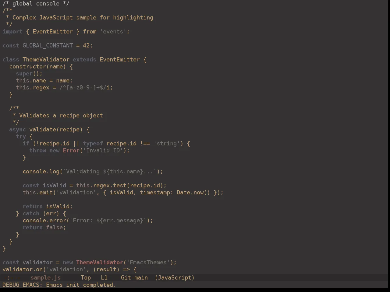 Ewal Dkeg 5725 Theme in javascript-mode
