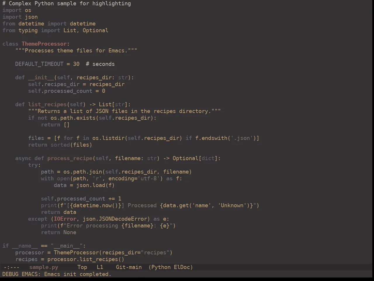 Ewal Dkeg 5725 Theme in python-mode