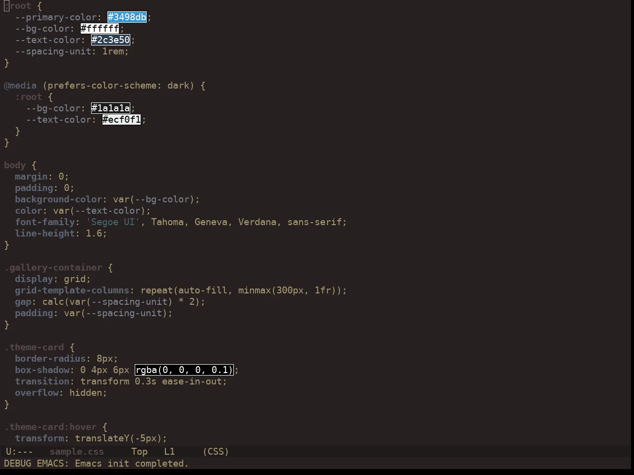 Ewal Dkeg Amiox Theme in css-mode