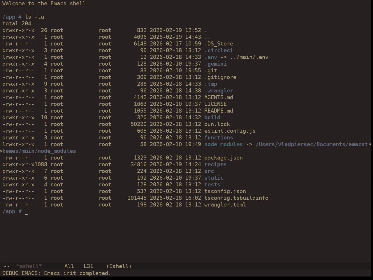 Ewal Dkeg Amiox Theme in eshell
