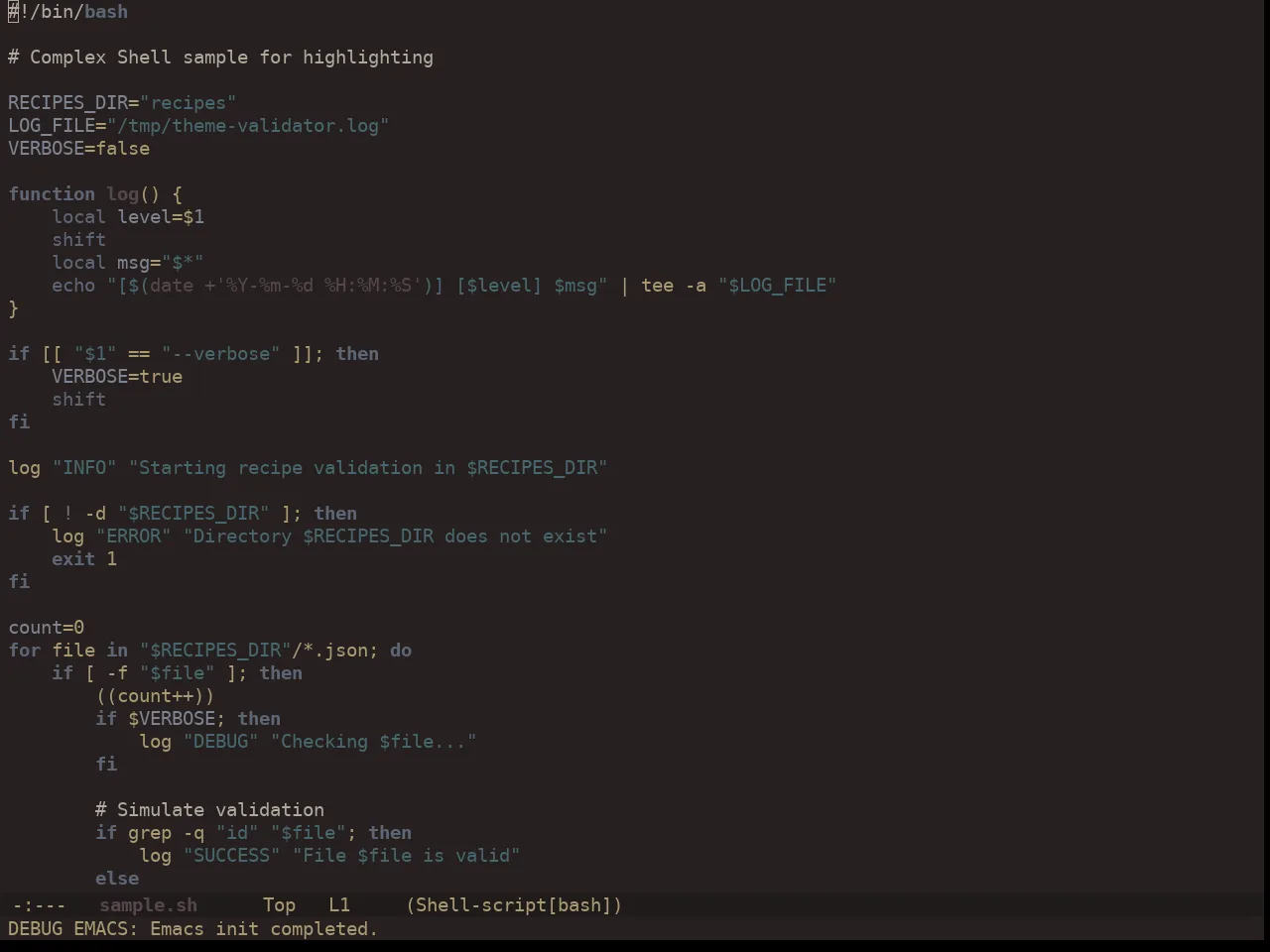 Ewal Dkeg Amiox Theme in sh-mode