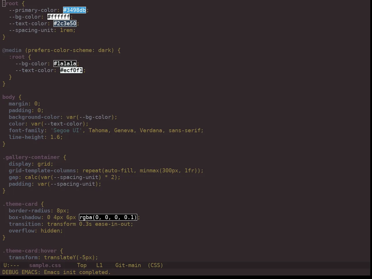 Ewal Dkeg Bark Theme in css-mode