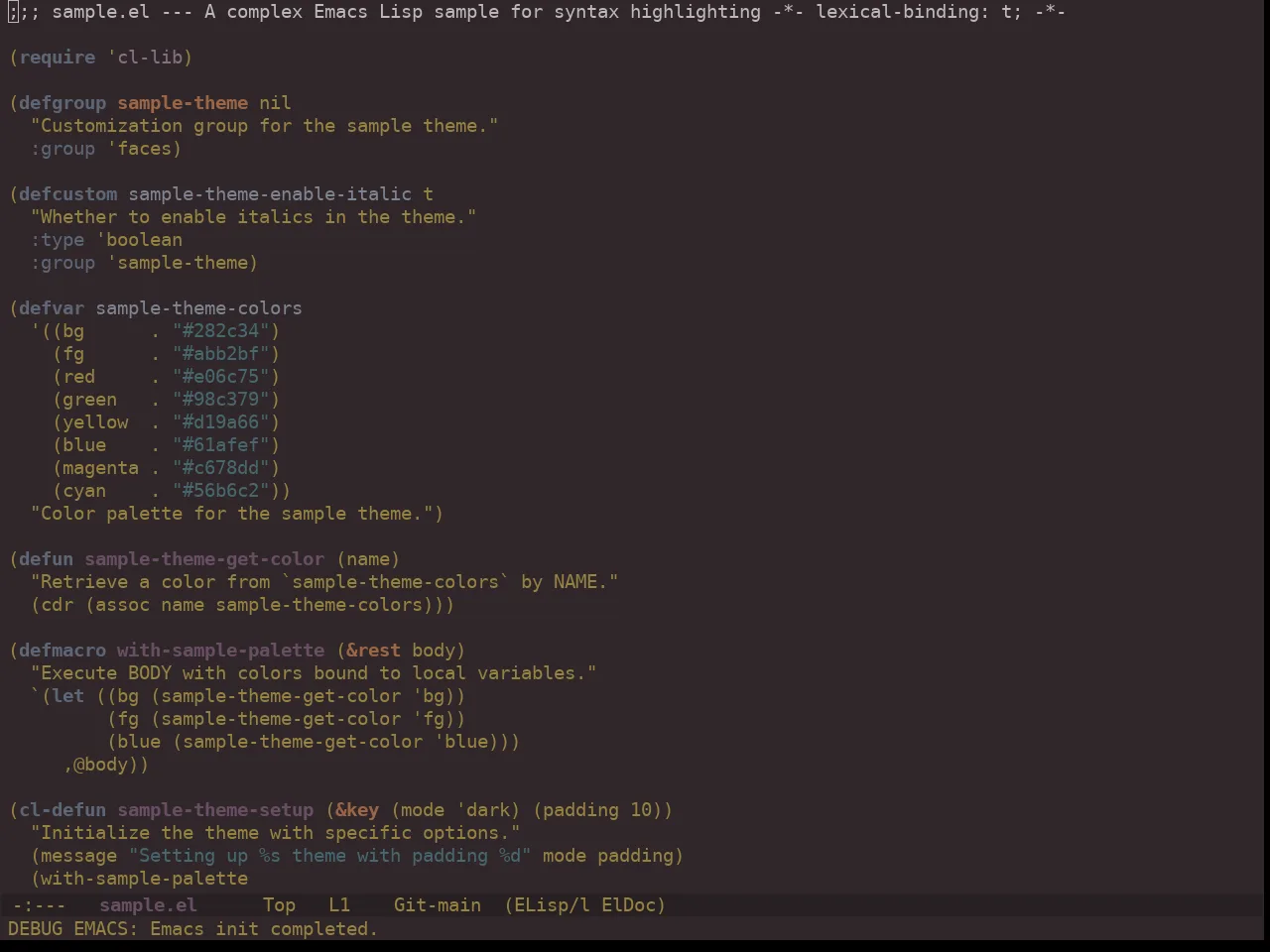Ewal Dkeg Bark Theme in emacs-lisp-mode