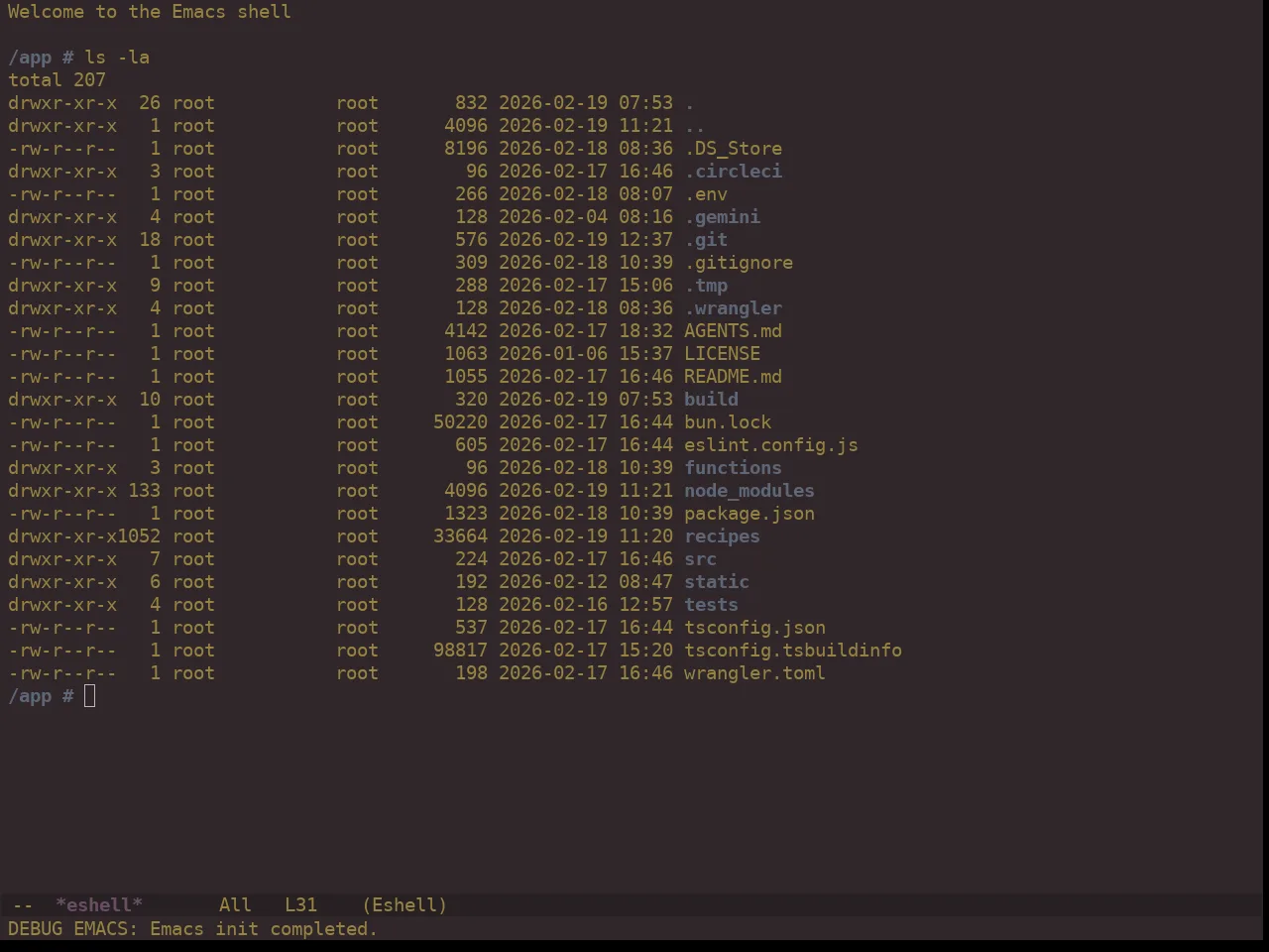 Ewal Dkeg Bark Theme in eshell