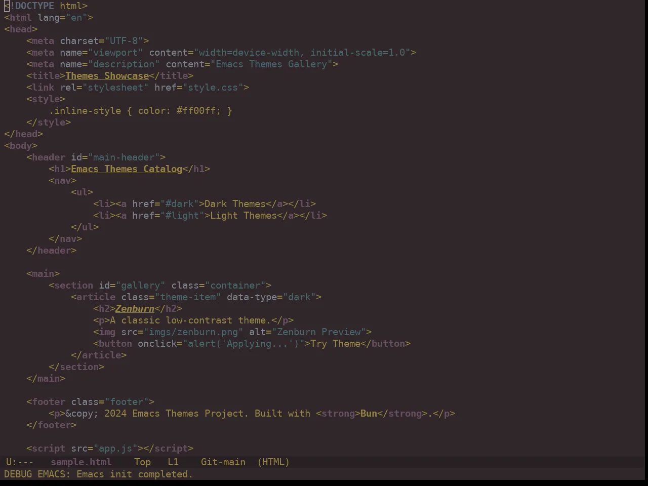 Ewal Dkeg Bark Theme in html-mode