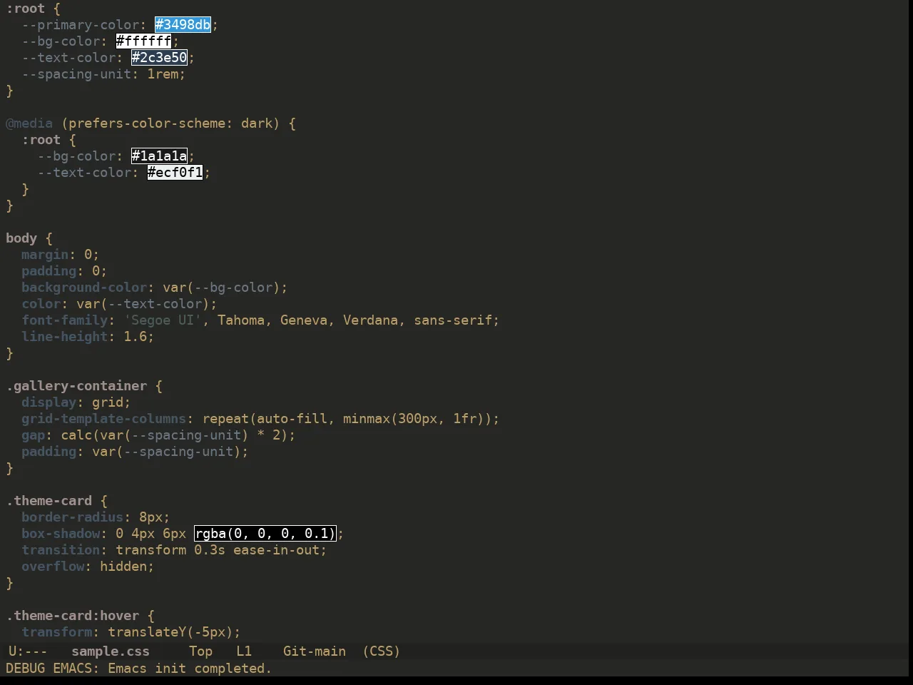 Ewal Dkeg Blend Theme in css-mode