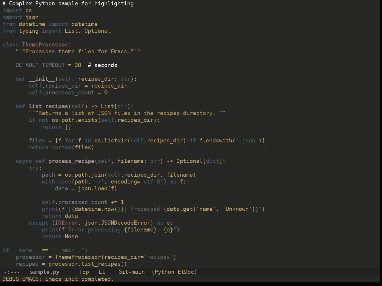 Ewal Dkeg Blend Theme in python-mode