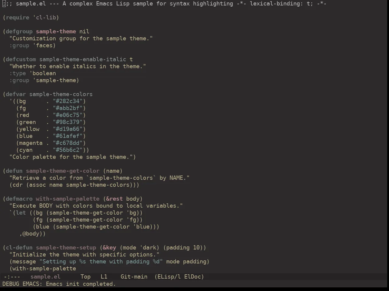 Ewal Dkeg Blok Theme in emacs-lisp-mode