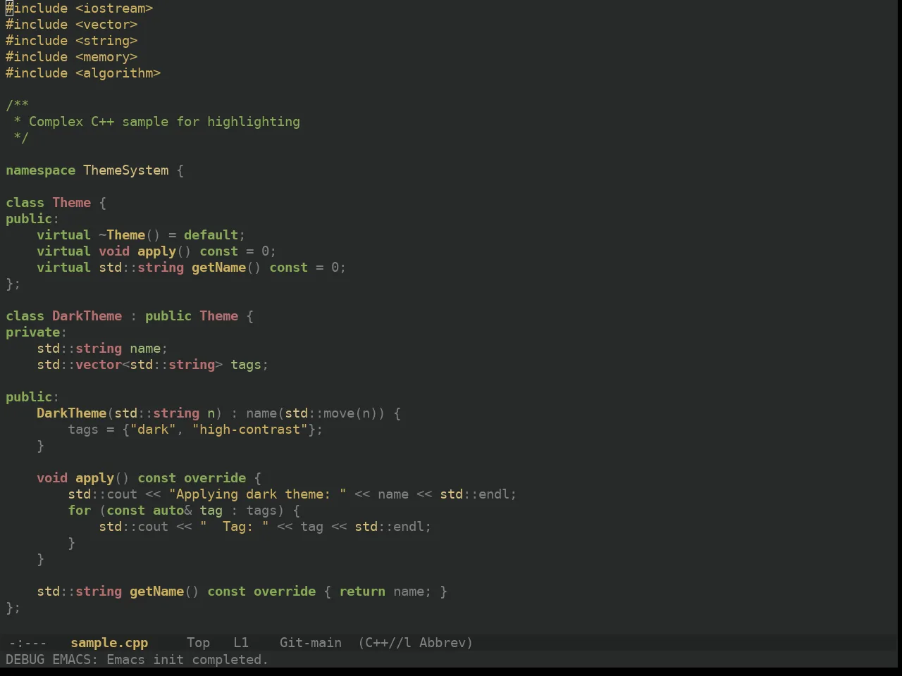 Ewal Dkeg Bluetype Theme in c++-mode