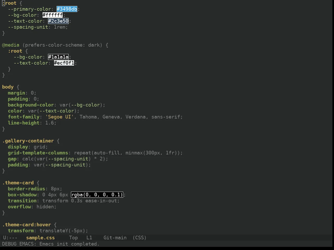 Ewal Dkeg Bluetype Theme in css-mode