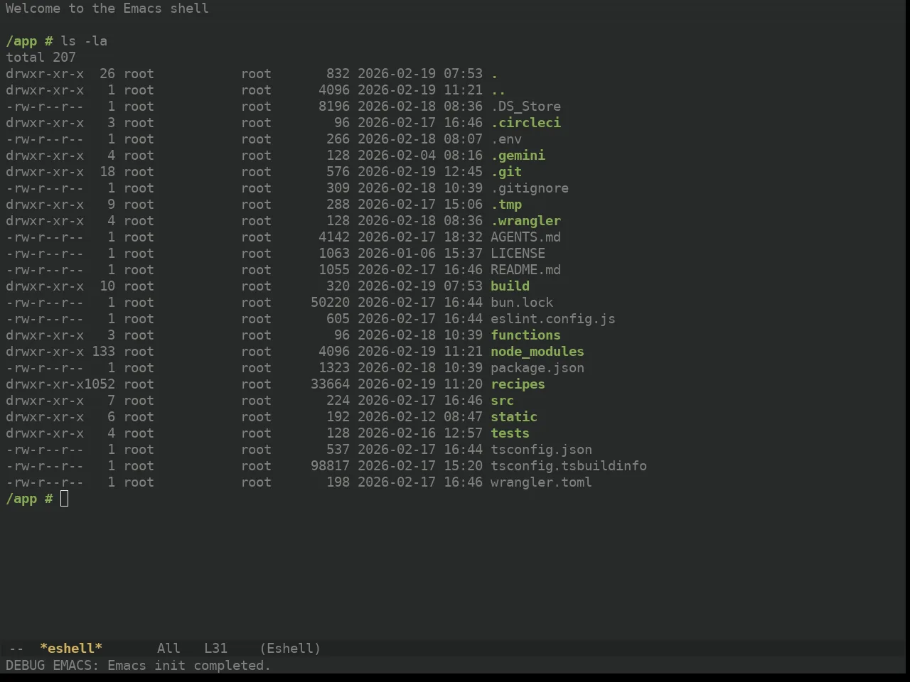 Ewal Dkeg Bluetype Theme in eshell