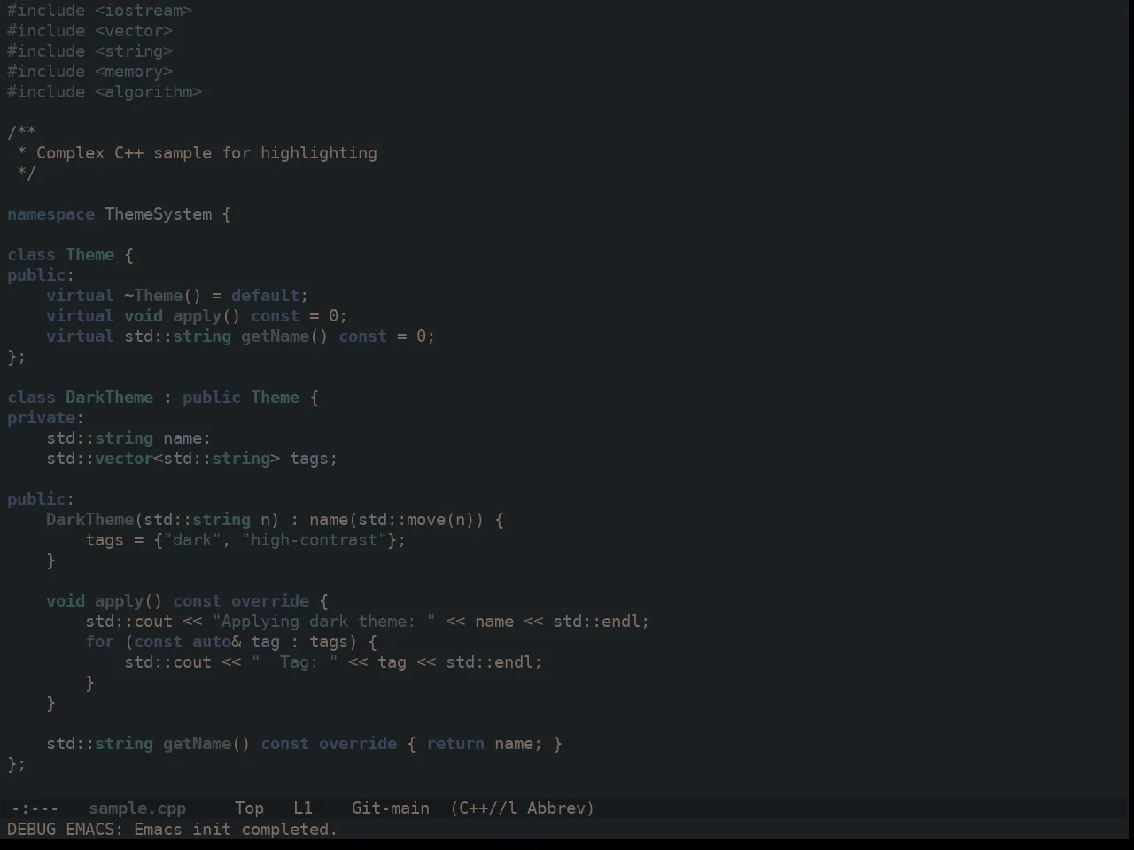 Ewal Dkeg Blumune Theme in c++-mode