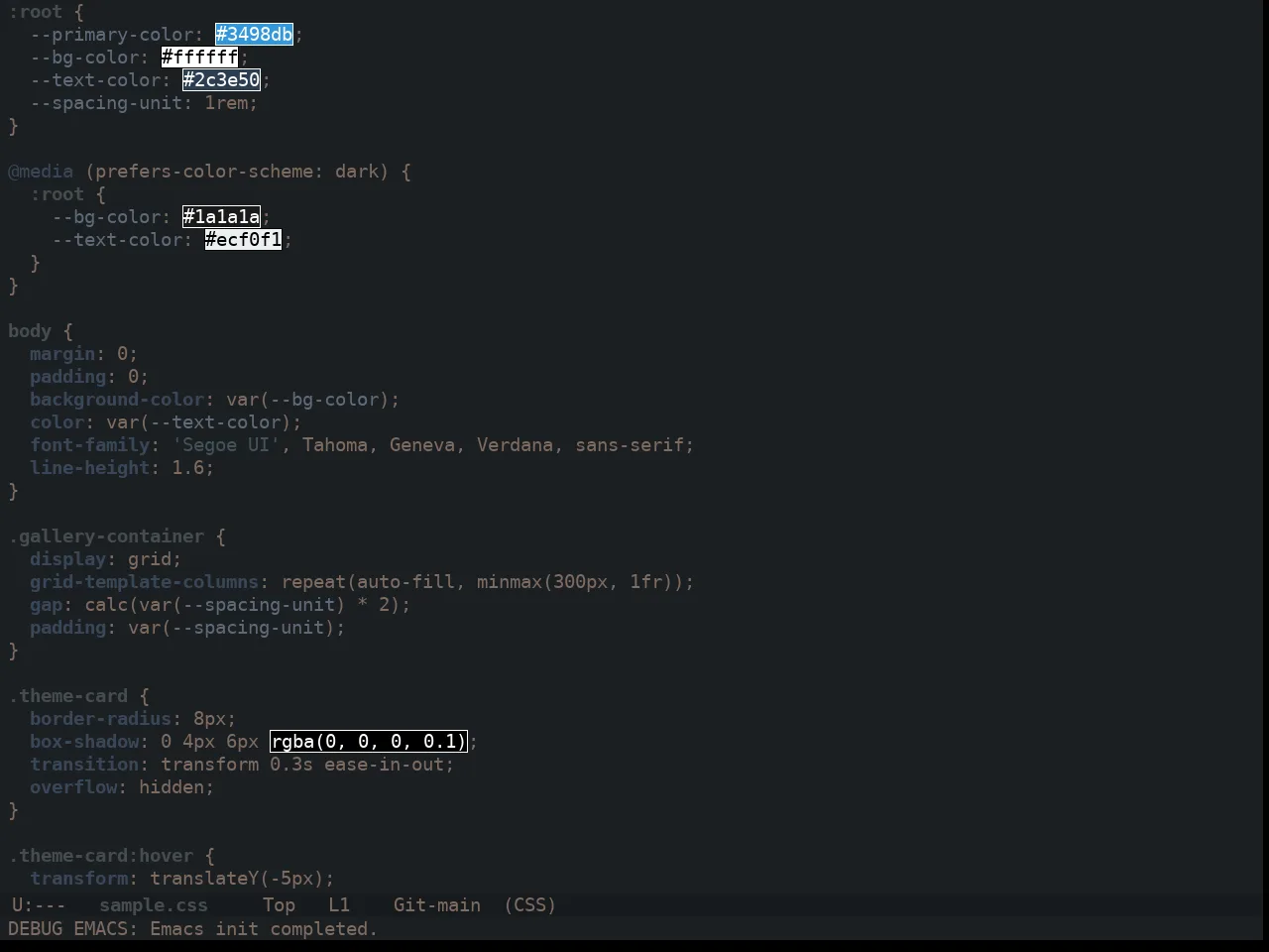 Ewal Dkeg Blumune Theme in css-mode
