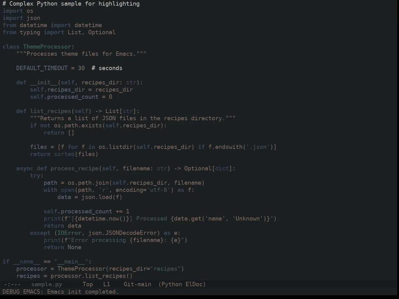 Ewal Dkeg Blumune Theme in python-mode